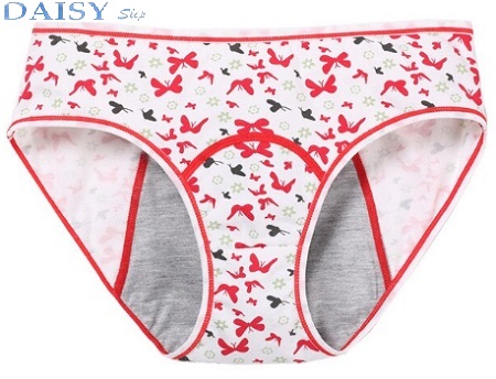 Защитные менструальные трусики Daisy slip с красными бабочками 