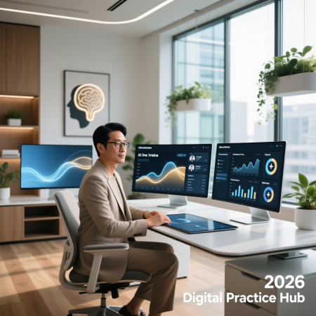 <img src="psychologist-multi-platform-2026.jpg" alt="Professional psychologist managing multiple online platforms and client consultations in 2026">