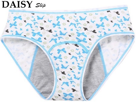Защитные менструальные трусики Daisy slip с голубыми бабочками