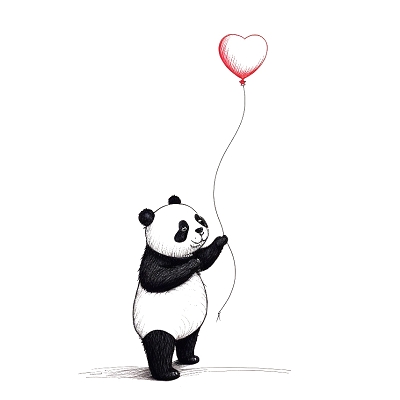 Принт Романтичная панда