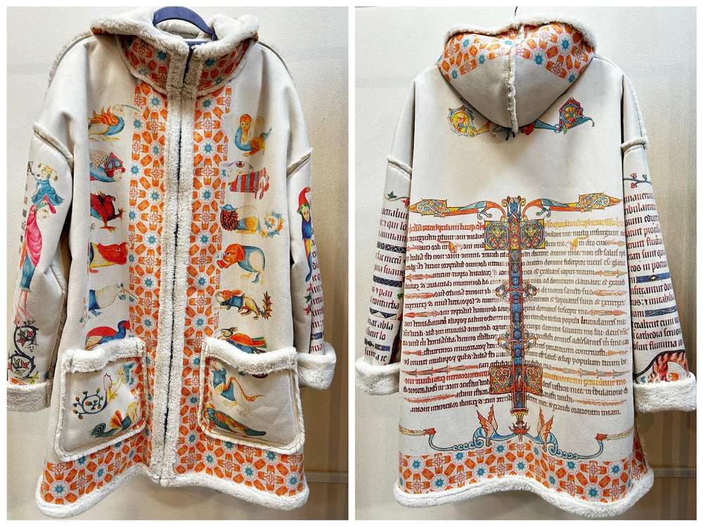 дублёнка, принт - "дроллерии" средневековой рукописи coat2.jpg