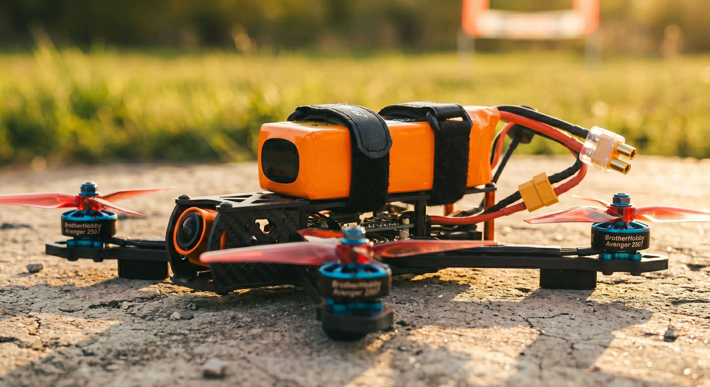 FPV дрон 5 дюймов с аккумулятором LiPo 4S на старте &mdash; выбор батареи для гоночного квадрокоптера