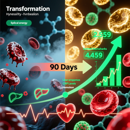 <img src="blood-chemistry-transformation.jpg" alt="Before and after blood biochemistry transformation showing healthy cell improvement and positive health markers">