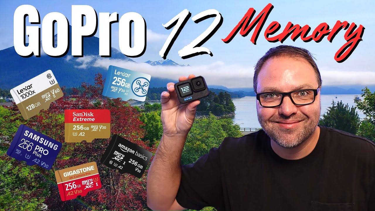 крупным планом microSD с маркировками скорости V30 и U3 на фоне экшн-камеры