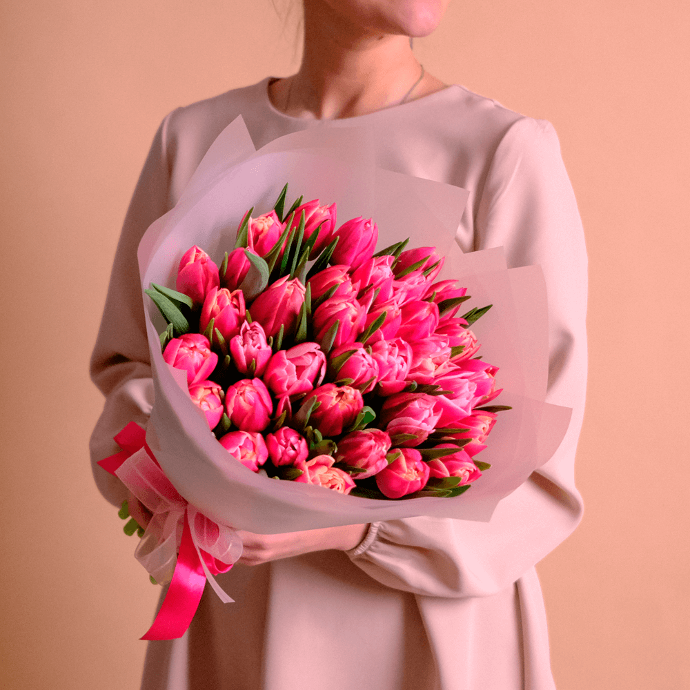 Букет 35 пионовидных тюльпанов Columbus
