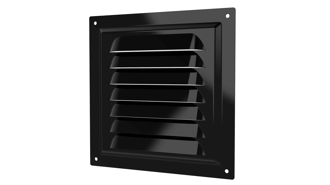 Решетка 150*150 1515МЭ Black вентиляционная с покрытием п.эмалью с сеткой ERA Сталь