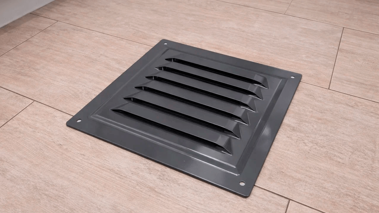 Решетка 150*150 1515МЭ серая вентиляционная с покрытием п.эмалью с сеткой ERA Сталь RAL7024