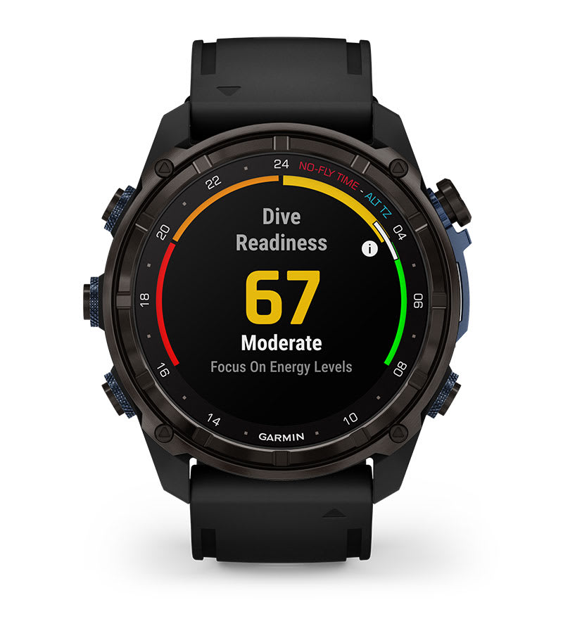 Умные часы Garmin Descent MK3i - 51 мм титан Carbon Grey DLC с черным силиконовым ремешком и приемопередатчиком Descent T2: ГОТОВНОСТЬ К ПОГРУЖЕНИЮ