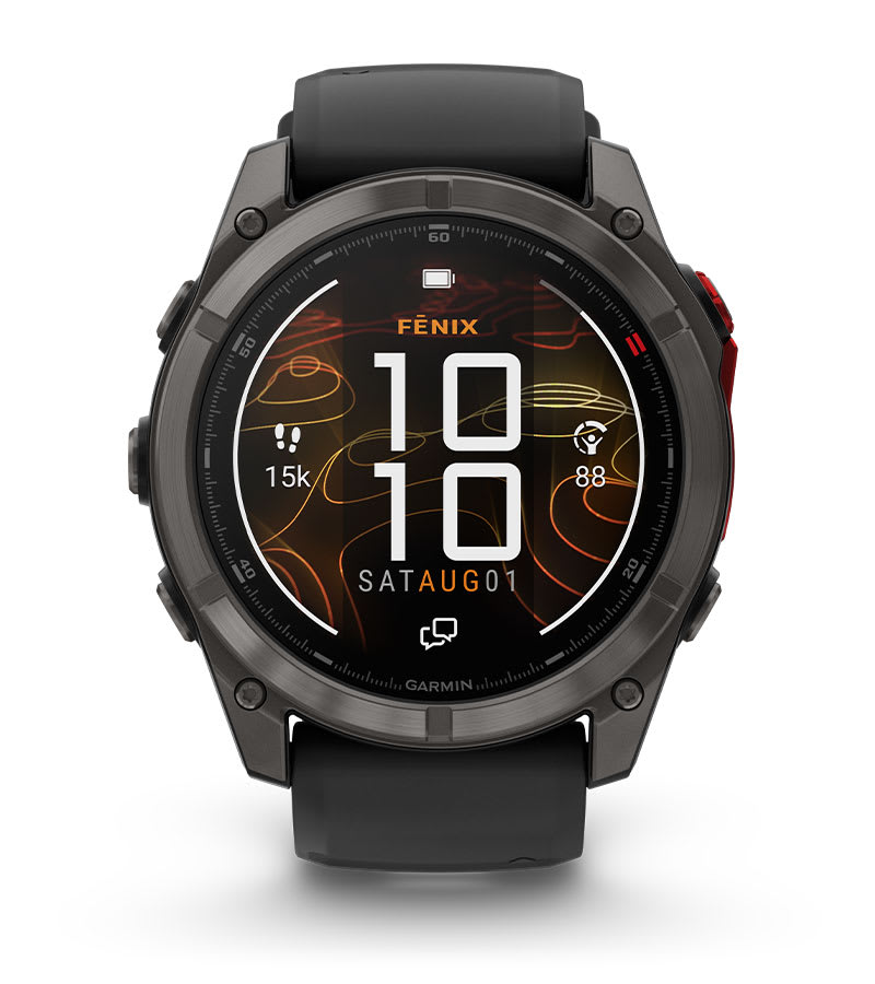 Умные часы Garmin Fenix 8 PRO, 51 мм, MicroLED, Sapphire, Carbon Gray DLC Titanium with Black/Pebble Gray Silicone Band: ПРЕМИУМ МИКРОЛЕДНЫЙ ДИСПЛЕЙ