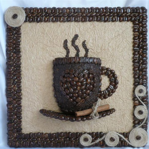Декор из зерен кофе своими руками - фото | Кофейный декор: картины из кофейных зерен