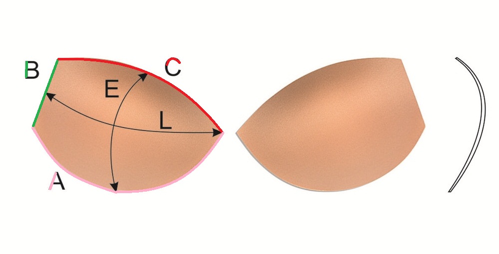 Схема чашечки для бюстгальтера