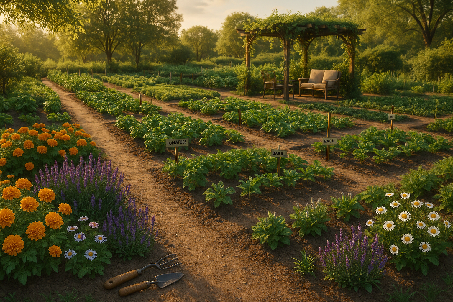 Схема планировки участка 6 соток с зонами отдыха, огорода и построек