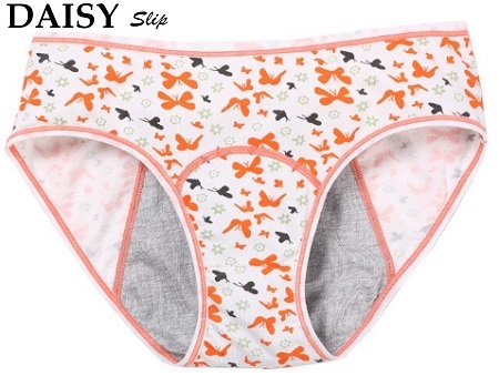 Защитные менструальные трусики Daisy с оранжевыми бабочками