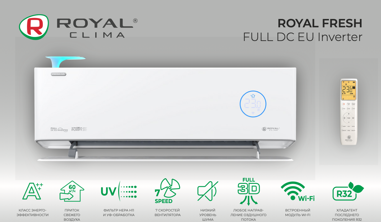 Royal fresh rci rf40hn. RCI-rf30hn. Royal Fresh Full DC eu Inverter, RCI-rfs35hn. Royal Fresh кондиционер. Кондиционер Royal clima с притоком воздуха.