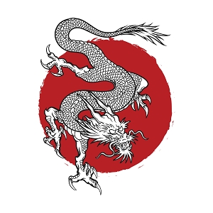 Принт с японским драконом