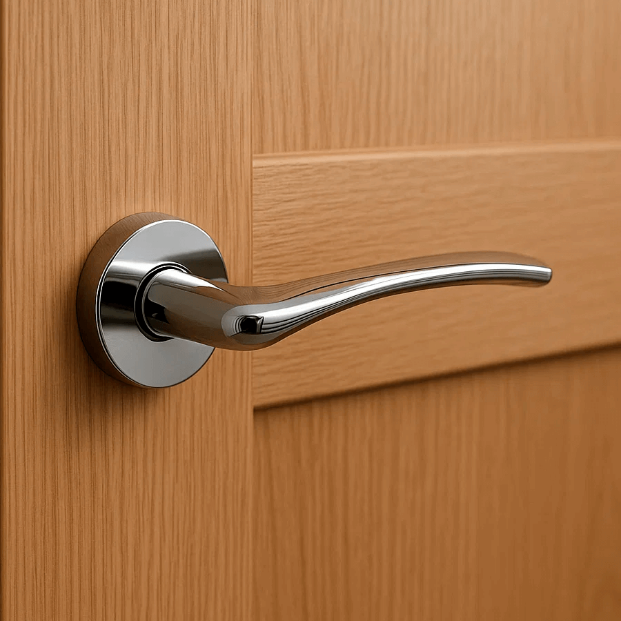 Хромированная дверная ручка