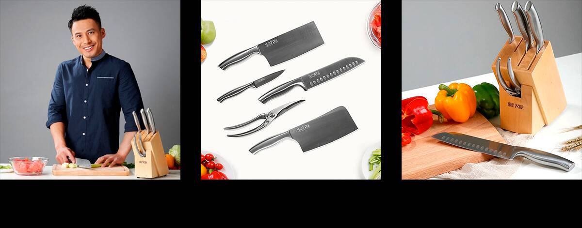 Набор Huo Hou Nano Knife (4 ножа и ножницы с подставкой) (HU0014) -описание-7.jpg