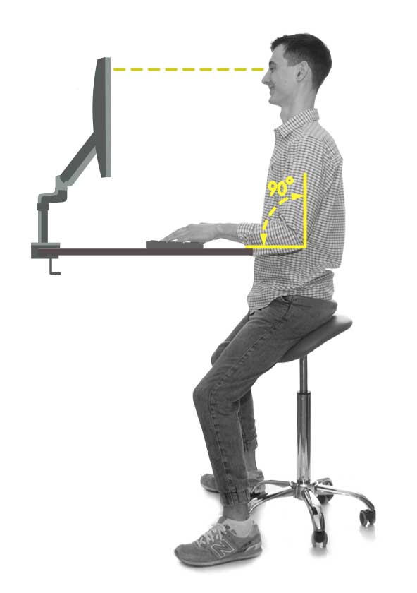 Пример высоты столешницы эргономичного стола