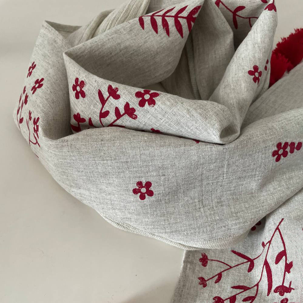 Шарф с печатью_linenby.by Шарф с печатью_linenby.by