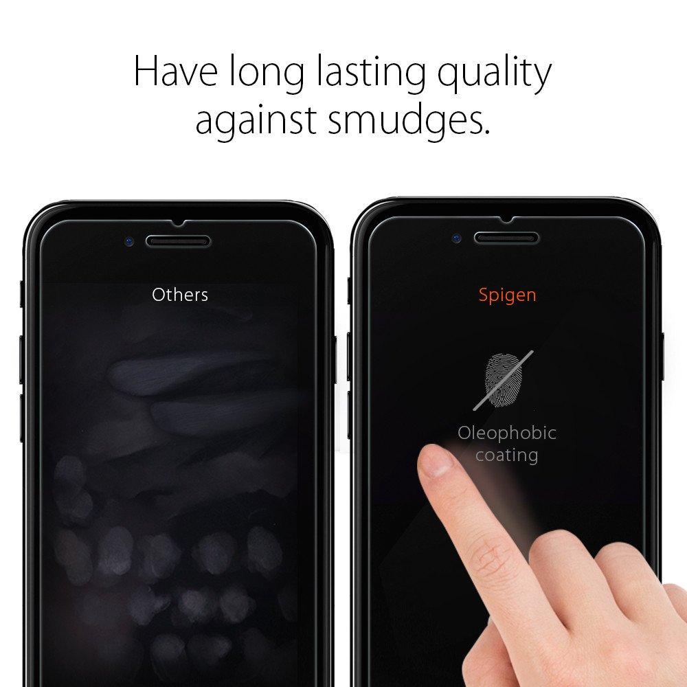 Противоударное стекло с олеофобным покрытием Spigen Screen Protector GLAS.tR SLIM HD 9H Hardness для iPhone 6 Plus / 6S Plus.