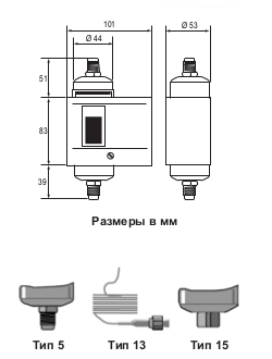 Размеры реле Johnson Controls P74DA-9300