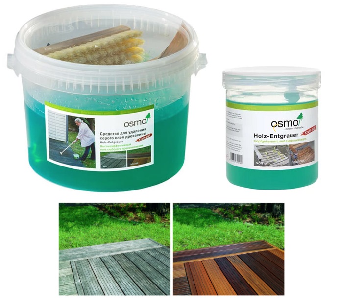 Osmo Holz-Entgrauer Kraft Gel удаление серого цвета древесины 