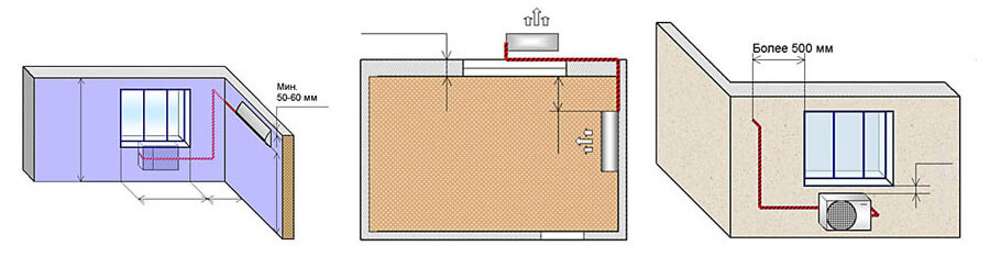 Схема установки настенного кондиционера 1
