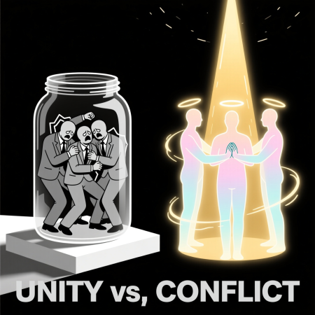 <img src="friendship-vs-competition-2026.png" alt="Conceptual illustration contrasting toxic corporate competition with synergistic team friendship and growth">