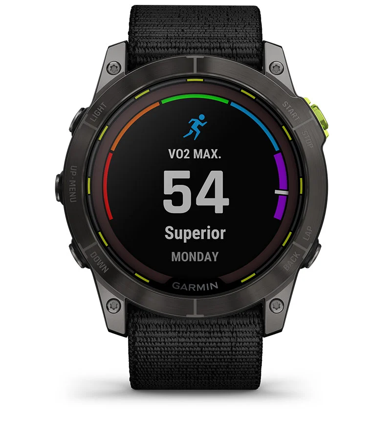 Умные часы Garmin Enduro 2 Sapphilar Solar Carbon Grey: TRAIL RUN VO2 MAX