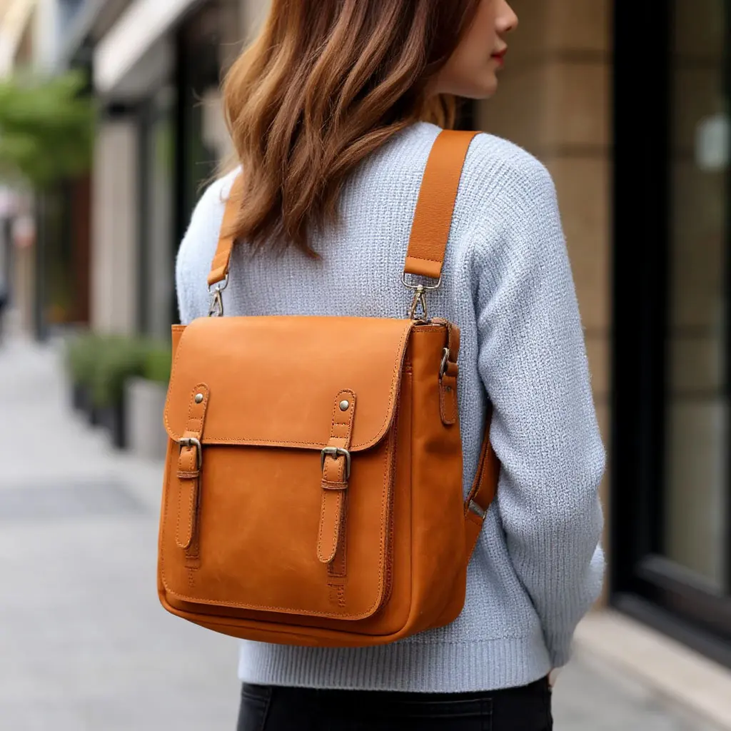 Удобная сумка-почтальон через плечо с клапаном