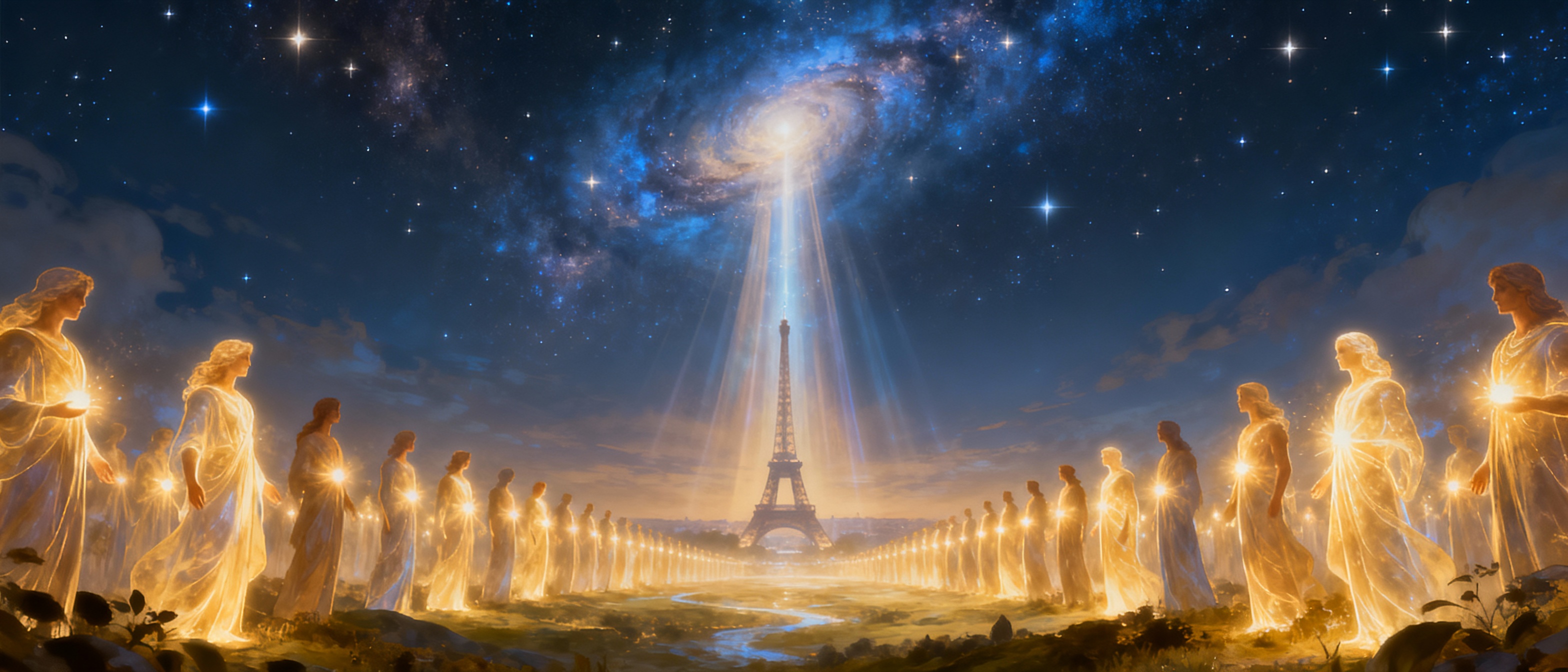 <img src="light-bearers-gathering-sacred-ritual.jpg" alt="Light bearers gathering sacred ritual Paris collective awakening unified consciousness world healing">