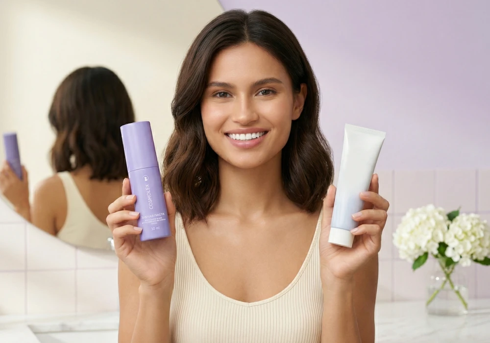 Итог сравнения фиолетовой и белой зубной пасты