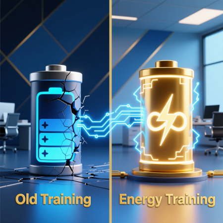 <img src="energy-vs-skills-training.jpg" alt="Comparison: Standard draining battery vs Infinite energy training for business teams">