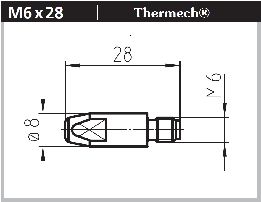 340P161069 Наконечник сварочный ECu 1,6/M6x28мм