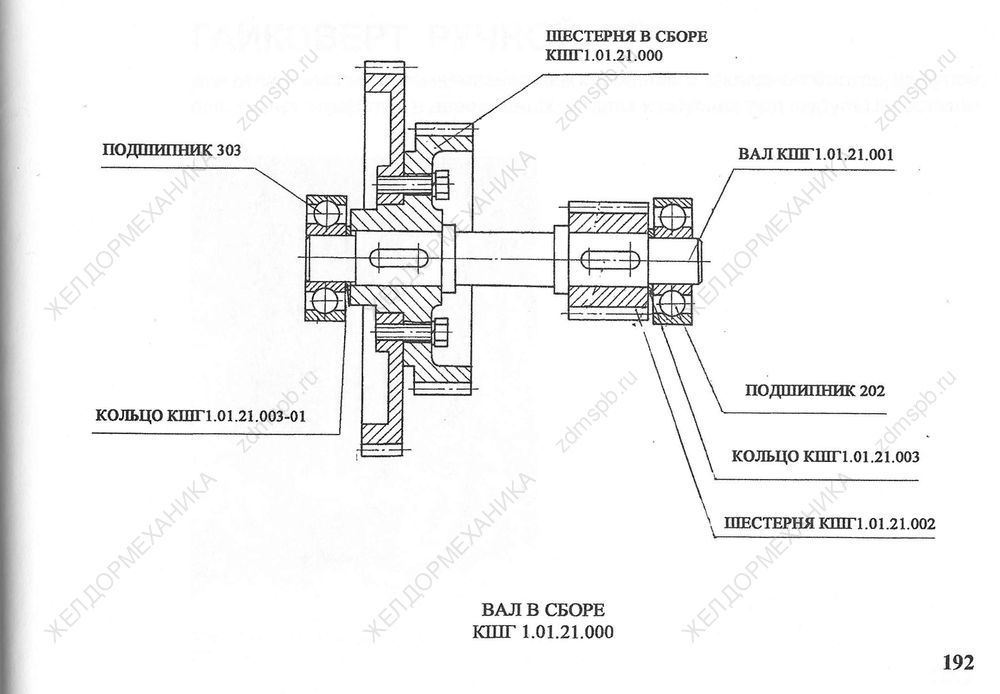 Стр. 192 Чертеж Вал в сборе КШГ1.01.21.000