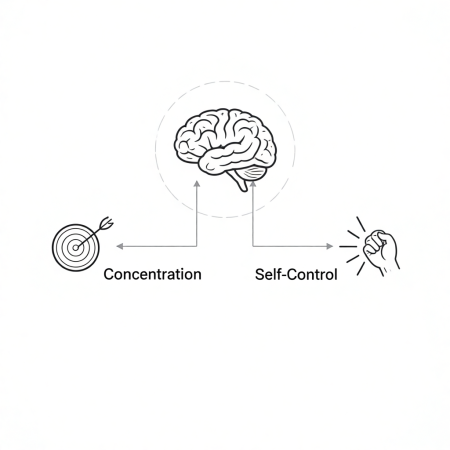 упражнений для концентрации и самоконтроля <img src="упражнений для концентрации и самоконтроля.png" alt="Связь концентрации и самоконтроля в мозге - как одно усиливает другое в упражнениях для развития интеллекта">