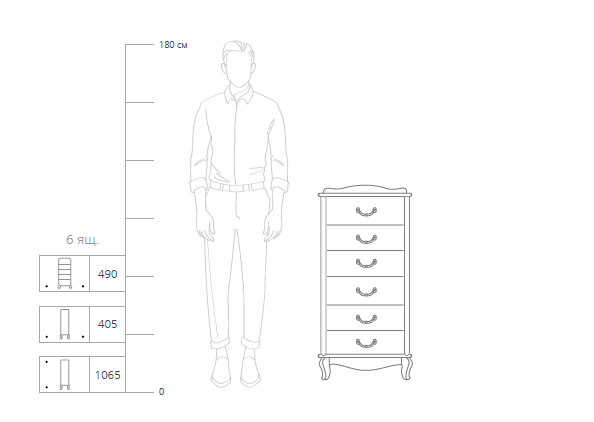 Узкий комод джульетта 6 ящ висан размеры