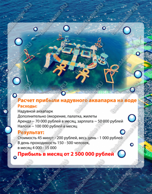 Надувной аквапарк преимущества