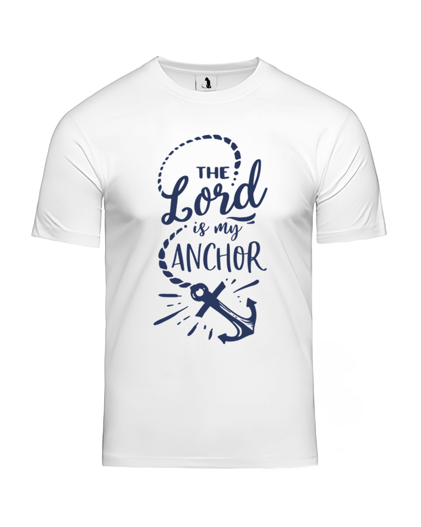 Футболка с надписью The Lord is my anchor unisex классического прямого кроя