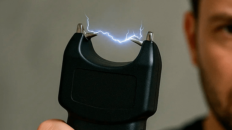 Электрошокер в руках Электрошокер в руках