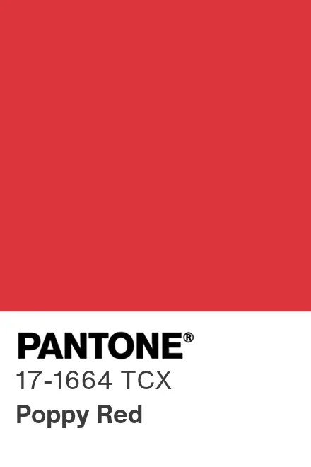  PANTONE 17-1664 TCX Poppy Red — Красный мак