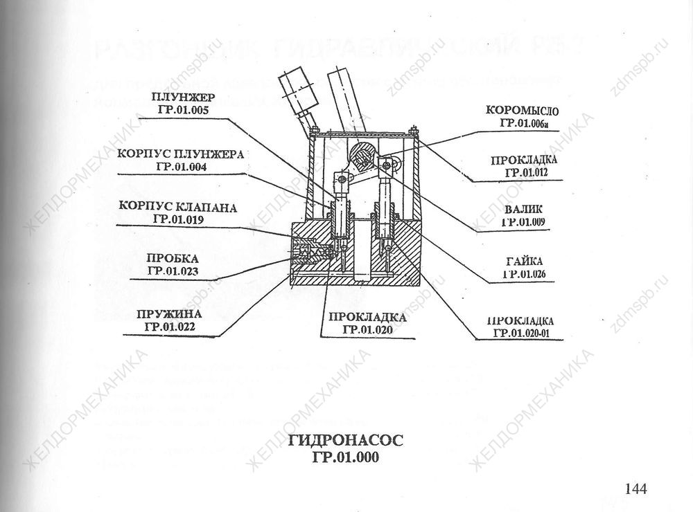 Стр. 144 Чертеж Гидронасос ГР.01.000