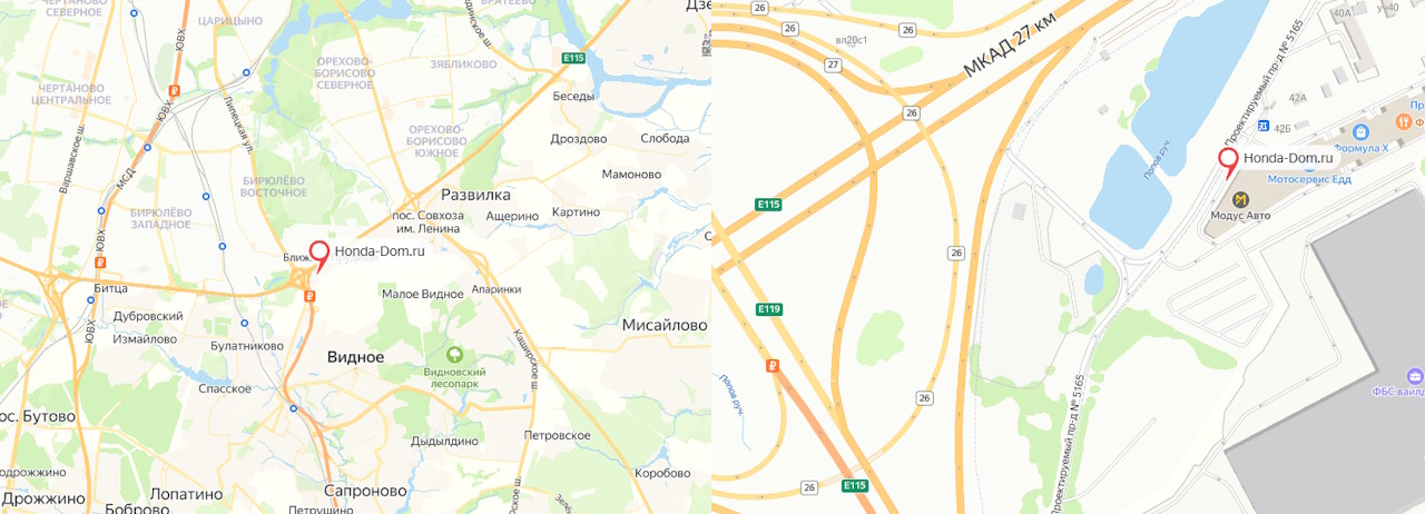 Адрес салона мототехники ХОНДА в Москве