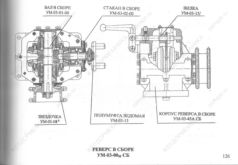 Стр. 126 Чертеж Реверс в сборе УМ-03-00м СБ