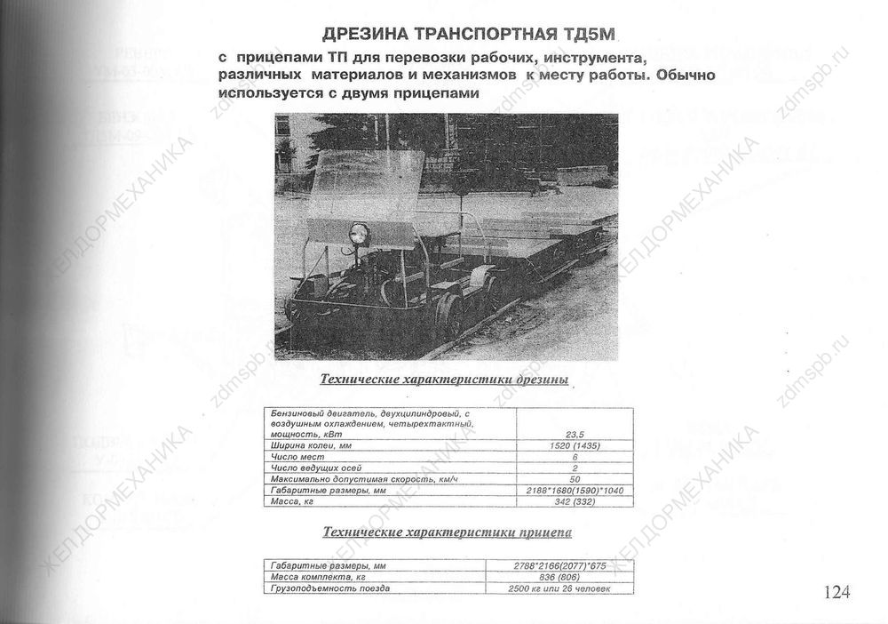 Стр. 124 Дрезина транспортная ТД5М