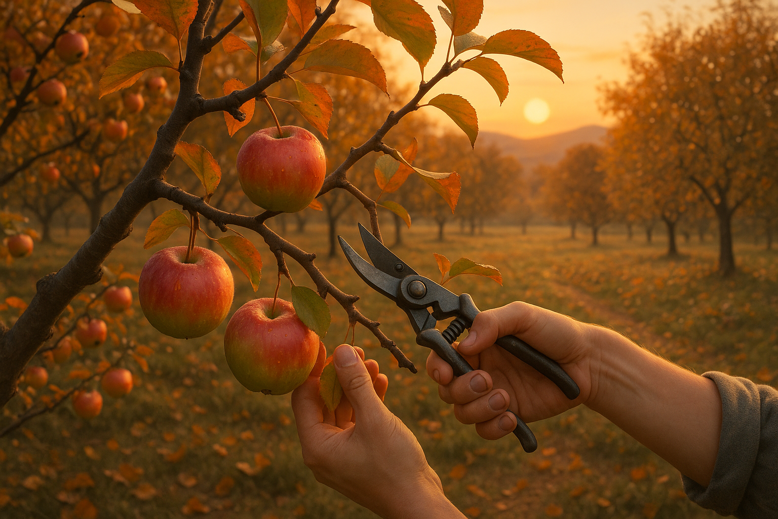 Схема правильной обрезки яблони: удаление больных ветвей и формирование кроны молодого плодового дерева