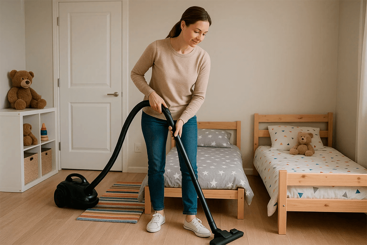 Сухая уборка в детской комнате