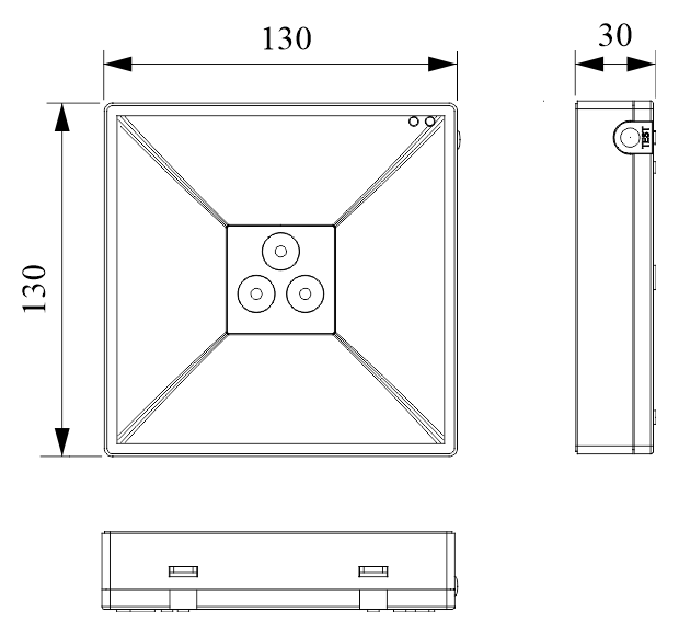 Потолочный черный аварийный светильник Moncato OT621 SOL IP65 BLACK - чертеж