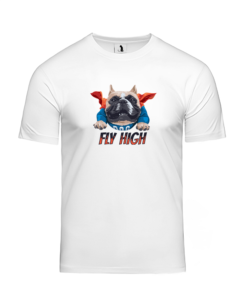 Футболка с бульдогом Fly High unisex