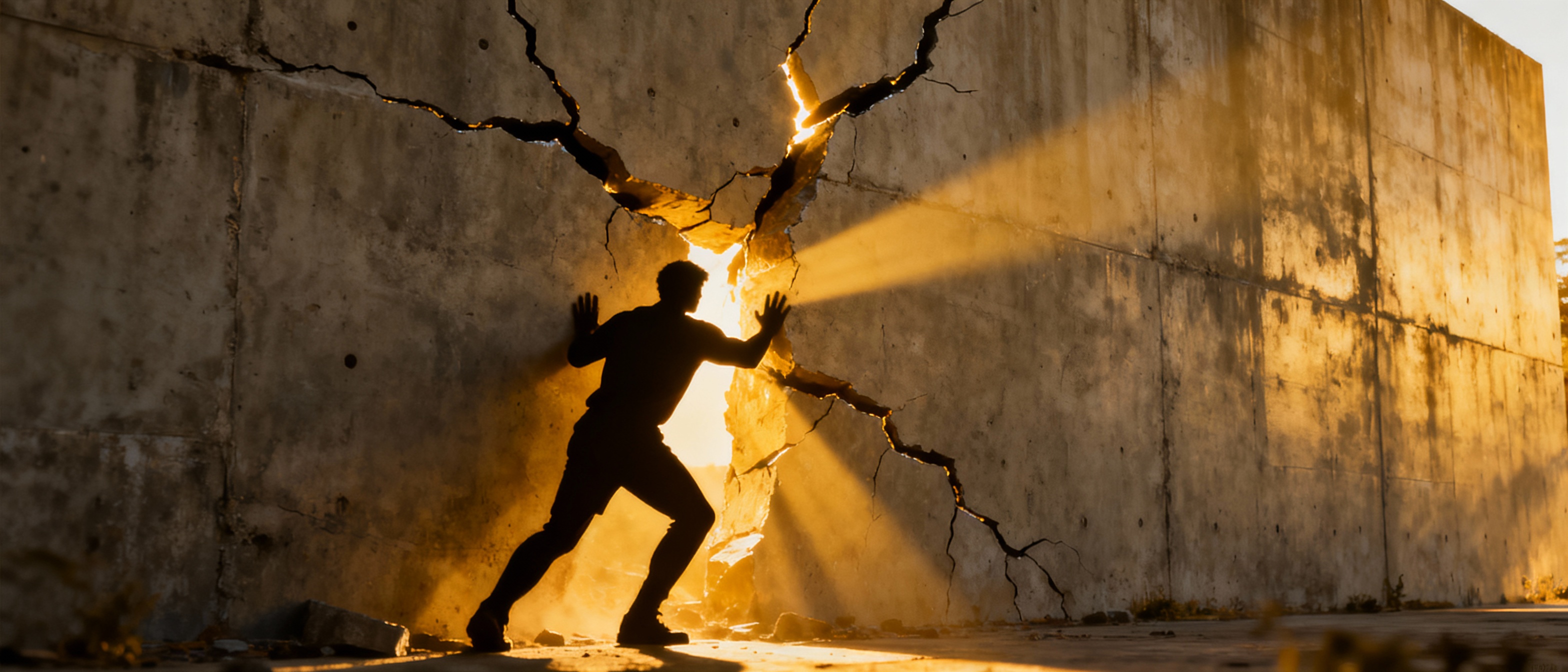 <img src="breaking-wall-personal-growth-barrier.jpg" alt="Person breaking through wall barriers personal development growth Johannesburg overcoming obstacles">